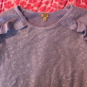 Long sleeve light purple ruffle shirt!